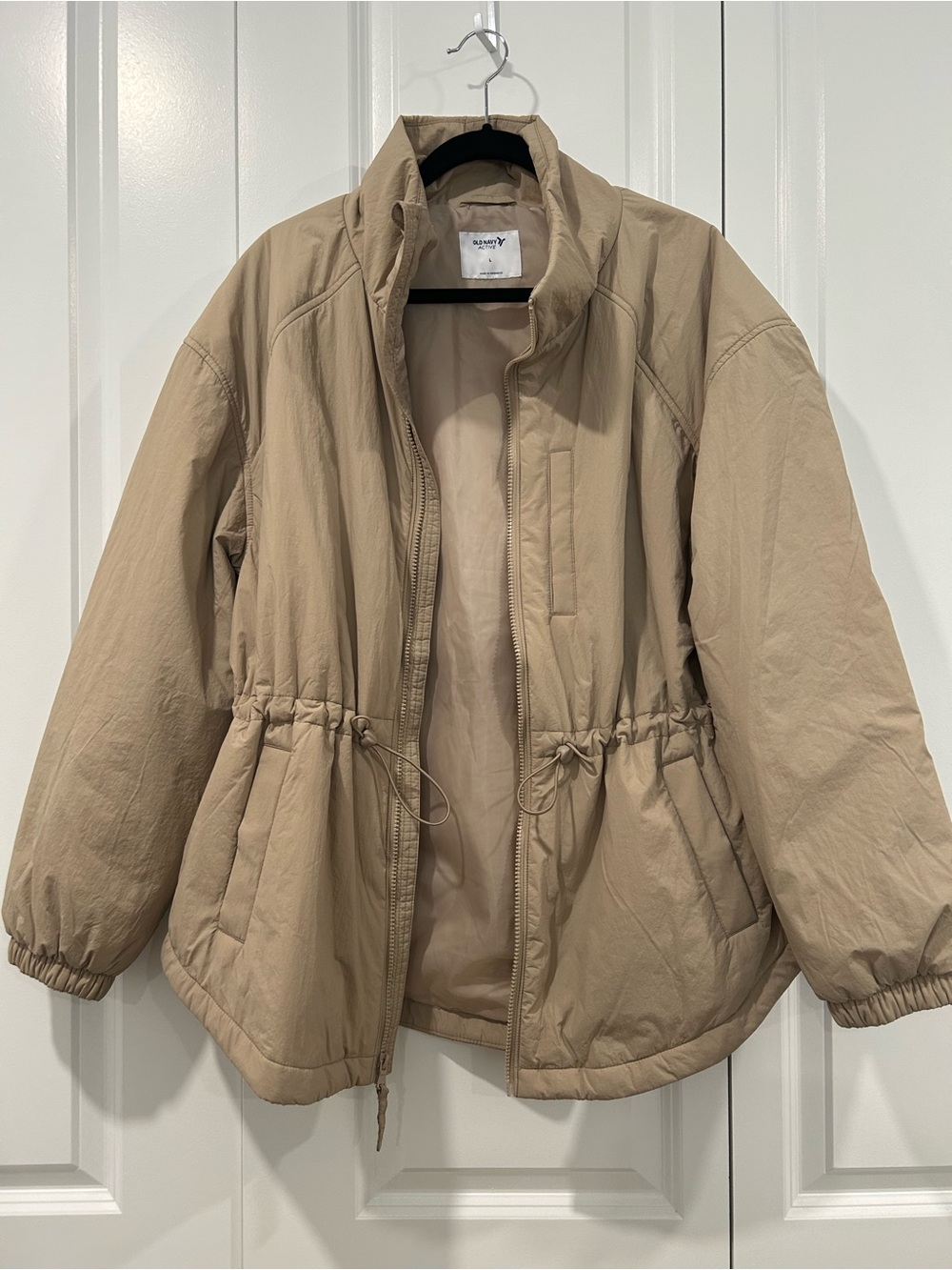 Old Navy Active Neutral Tan Cinched-Waist Jacket